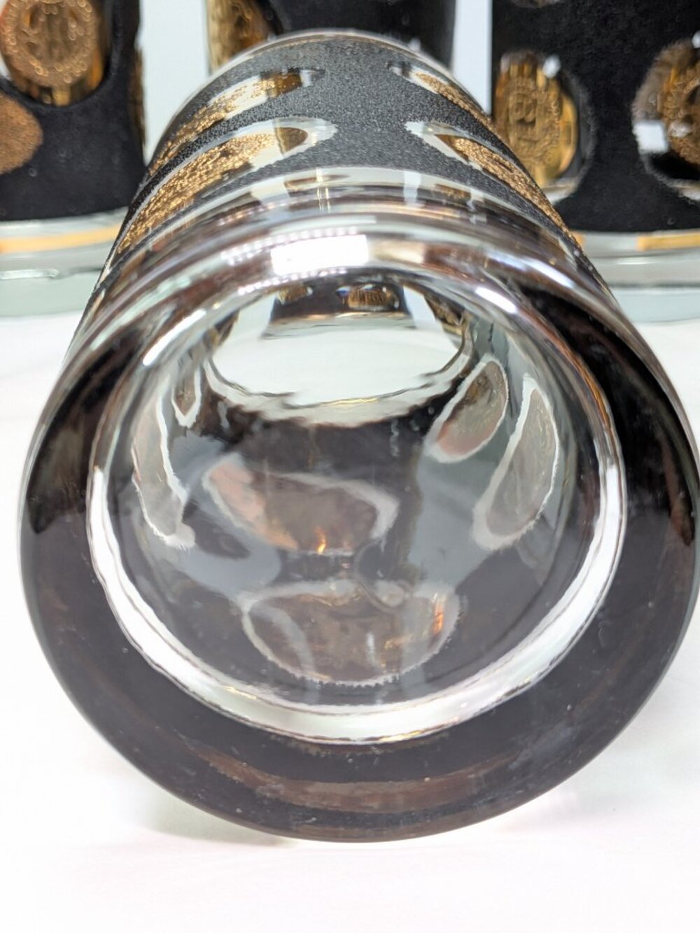 Set of 8 Vintage Culver Glass Panama Pacific 22k Gold Coin Highball Tumblers MCM - Picture 12 of 12